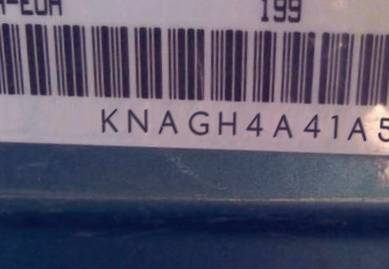 VIN prefix KNAGH4A41A54