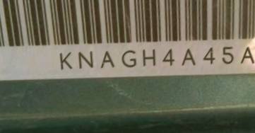 VIN prefix KNAGH4A45A54