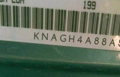 VIN prefix KNAGH4A88A54