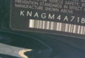 VIN prefix KNAGM4A71B50