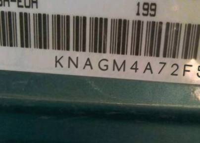 VIN prefix KNAGM4A72F56