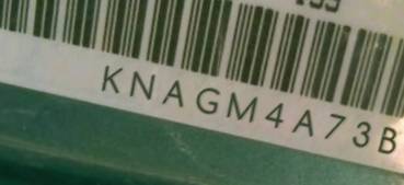 VIN prefix KNAGM4A73B50