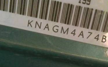 VIN prefix KNAGM4A74B51