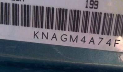 VIN prefix KNAGM4A74F56