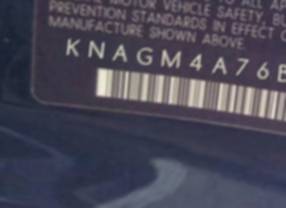 VIN prefix KNAGM4A76B51
