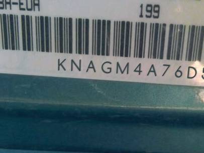 VIN prefix KNAGM4A76D54