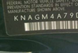 VIN prefix KNAGM4A79D53