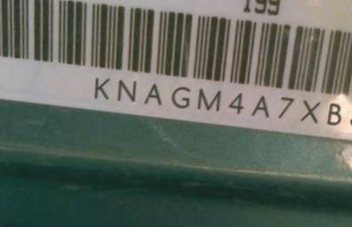 VIN prefix KNAGM4A7XB51