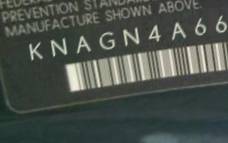 VIN prefix KNAGN4A66B51