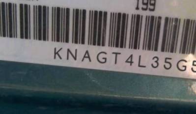 VIN prefix KNAGT4L35G50