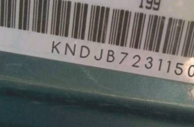 VIN prefix KNDJB7231150