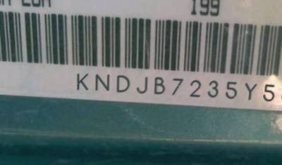 VIN prefix KNDJB7235Y56