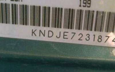 VIN prefix KNDJE7231874