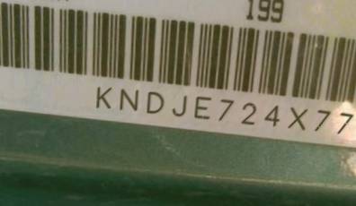 VIN prefix KNDJE724X774