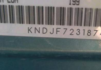 VIN prefix KNDJF7231874