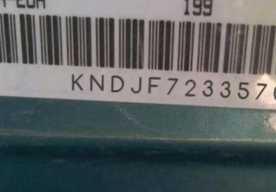 VIN prefix KNDJF7233570