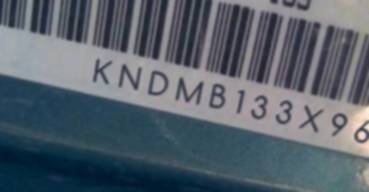 VIN prefix KNDMB133X962