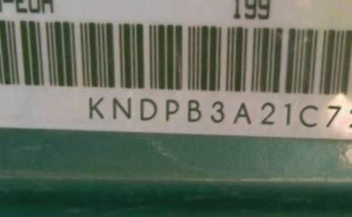 VIN prefix KNDPB3A21C72
