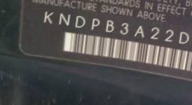 VIN prefix KNDPB3A22D74