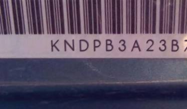 VIN prefix KNDPB3A23B70