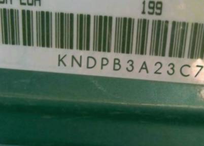 VIN prefix KNDPB3A23C73