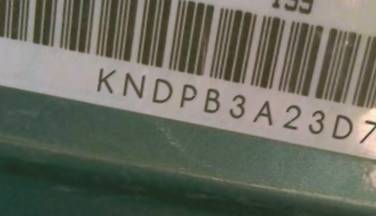 VIN prefix KNDPB3A23D75