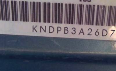 VIN prefix KNDPB3A26D75