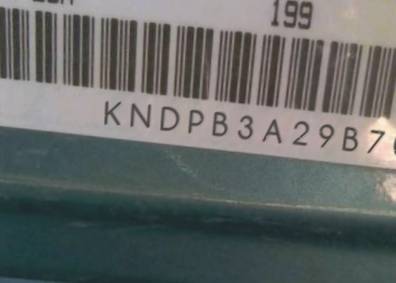 VIN prefix KNDPB3A29B70