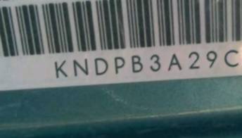 VIN prefix KNDPB3A29C73