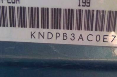 VIN prefix KNDPB3AC0E75