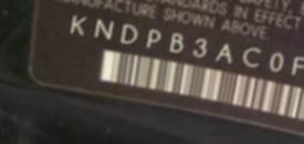 VIN prefix KNDPB3AC0F77