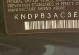 VIN prefix KNDPB3AC3E75