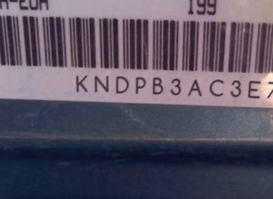 VIN prefix KNDPB3AC3E76