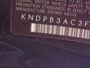 VIN prefix KNDPB3AC3F77