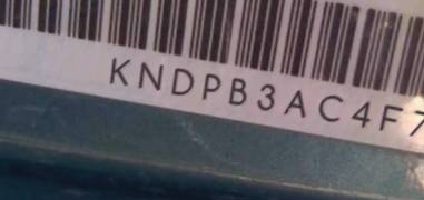 VIN prefix KNDPB3AC4F76