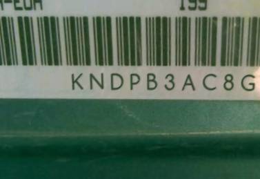 VIN prefix KNDPB3AC8G78