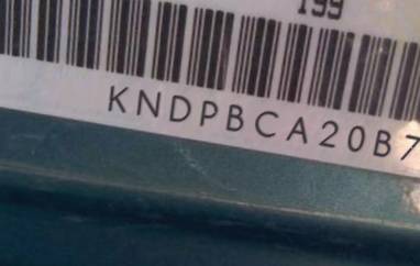 VIN prefix KNDPBCA20B71