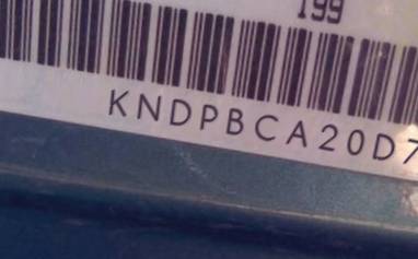 VIN prefix KNDPBCA20D74
