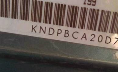 VIN prefix KNDPBCA20D75
