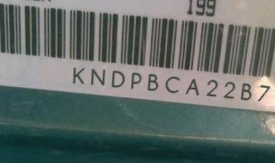 VIN prefix KNDPBCA22B70