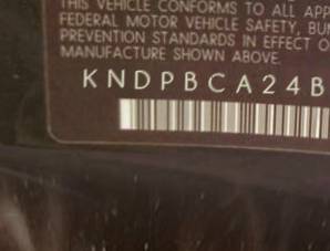 VIN prefix KNDPBCA24B70