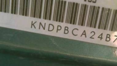 VIN prefix KNDPBCA24B71