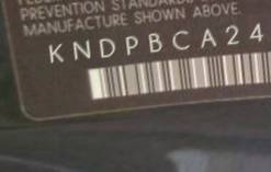 VIN prefix KNDPBCA24C73