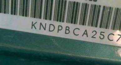 VIN prefix KNDPBCA25C73