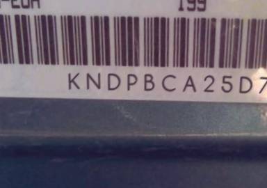 VIN prefix KNDPBCA25D74