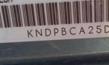 VIN prefix KNDPBCA25D75