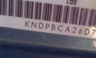 VIN prefix KNDPBCA26D73