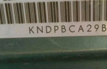 VIN prefix KNDPBCA29B71
