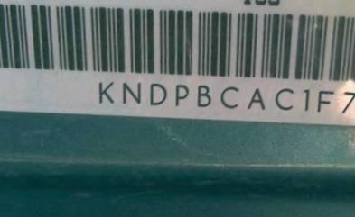 VIN prefix KNDPBCAC1F76
