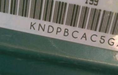 VIN prefix KNDPBCAC5G78